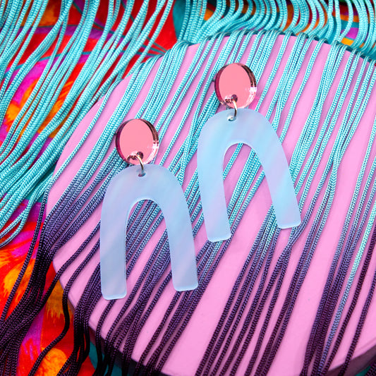 ORLI NO.2 // PINK MIRROR & FROSTED LIGHT BLUE