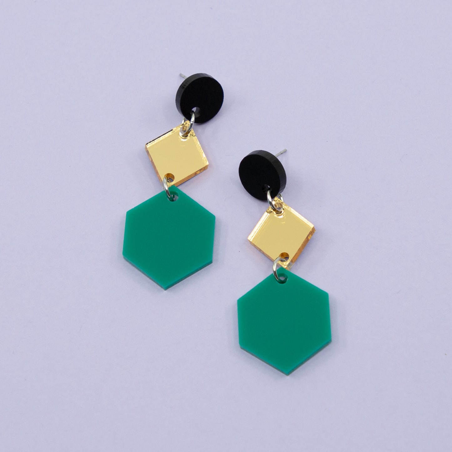 PHOEBE NO.2 // MATTE BLACK, GOLD MIRROR & JADE