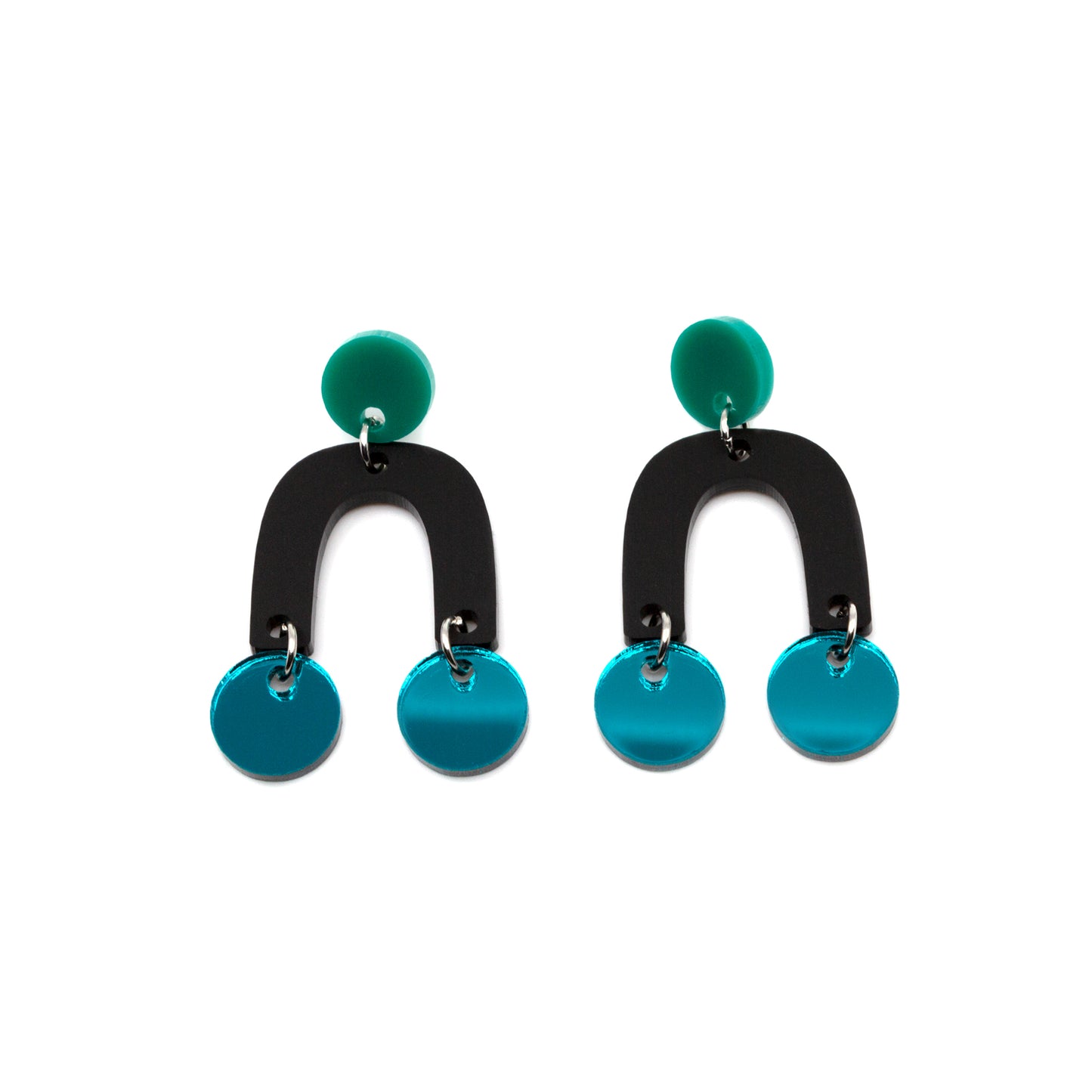 ORLI NO.3 // JADE, MATTE BLACK & TEAL MIRROR
