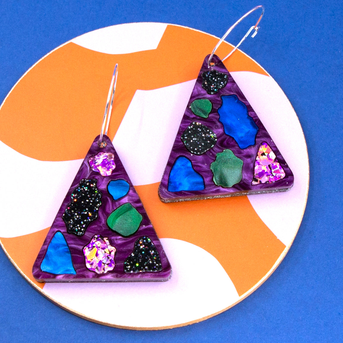TERRAZZO NO.3 REVERSIBLE // PURPLE MARBLE & BLACK GLITTER