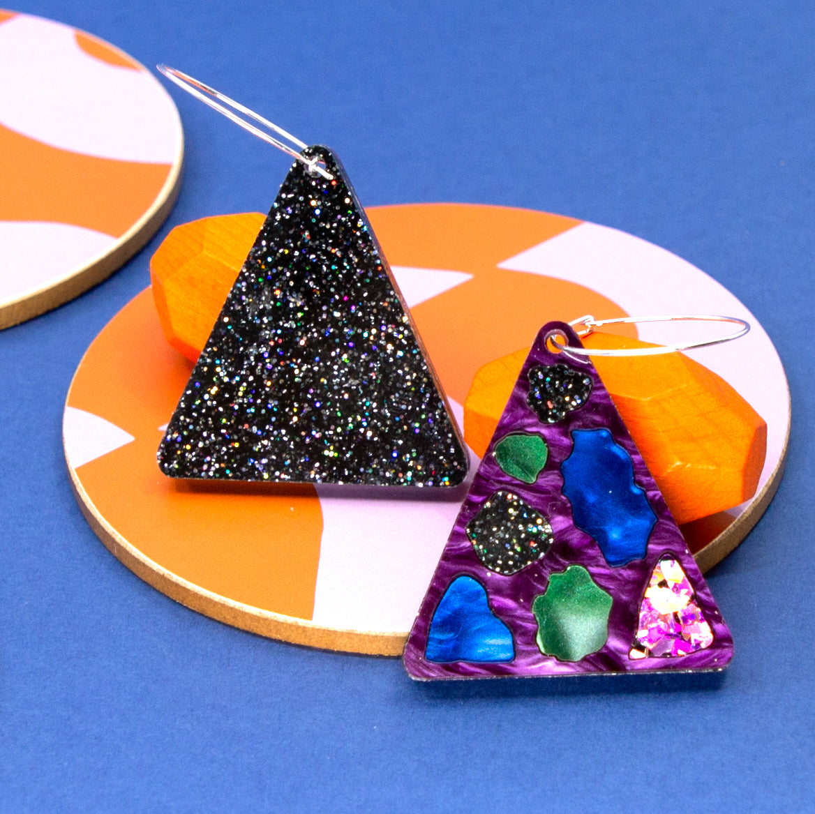 TERRAZZO NO.3 REVERSIBLE // PURPLE MARBLE & BLACK GLITTER