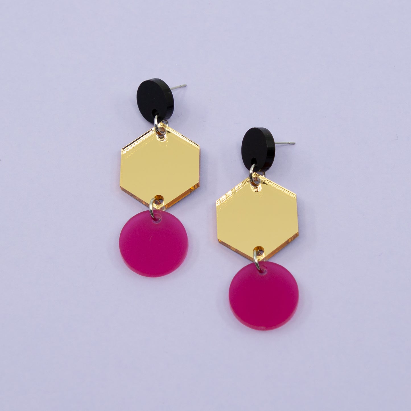 PHOEBE NO.1 // MATTE BLACK, GOLD MIRROR & FROSTED MAGENTA