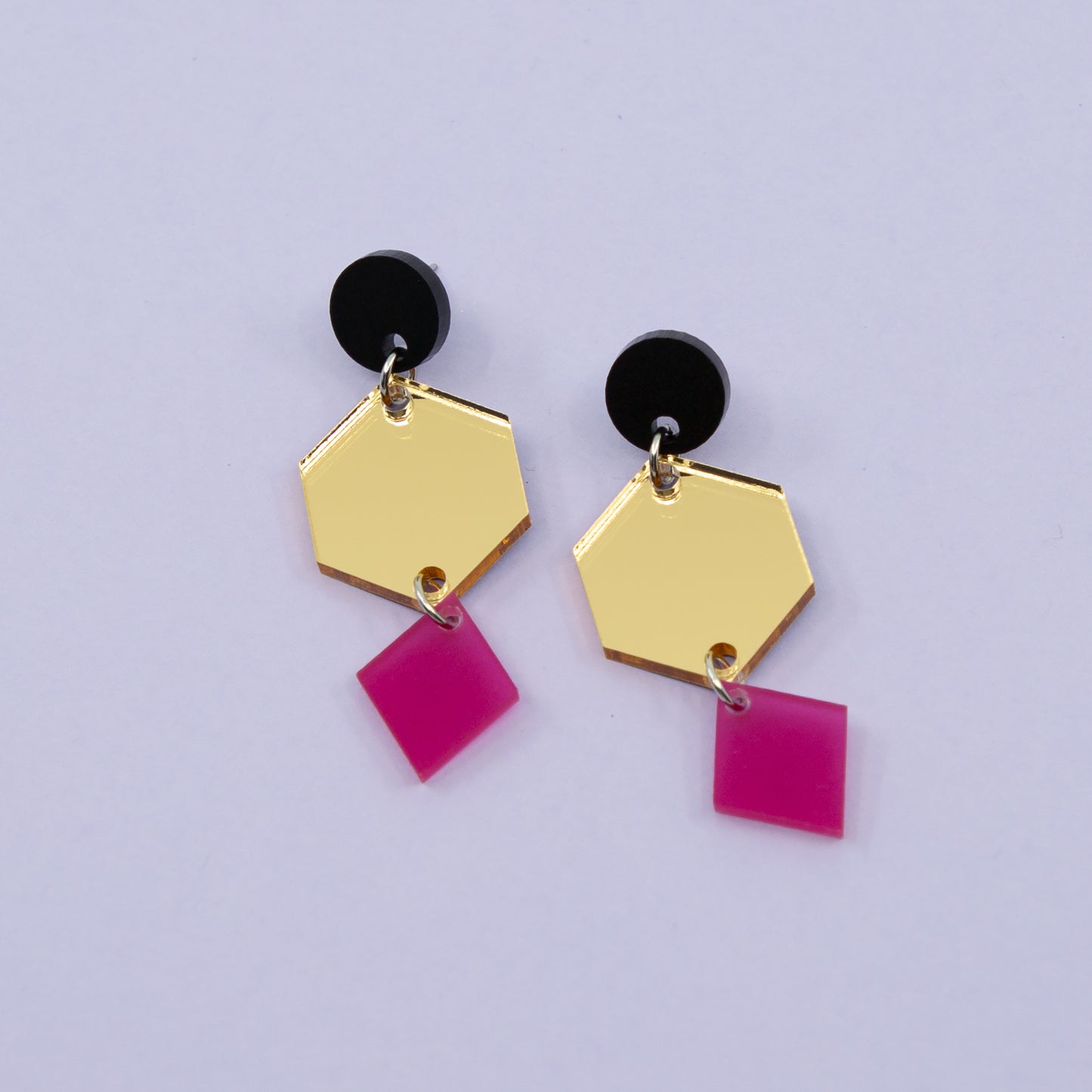 PHOEBE NO.5 // MATTE BLACK, GOLD MIRROR & FROSTED MAGENTA