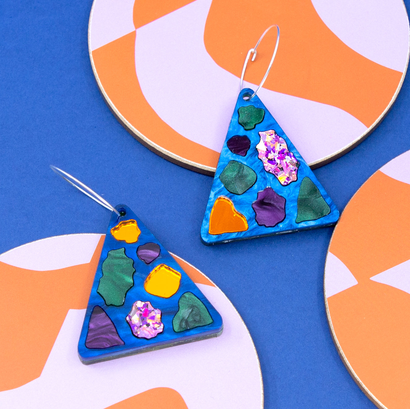 TERRAZZO NO.3 REVERSIBLE // BLUE MARBLE & PINK CONFETTI